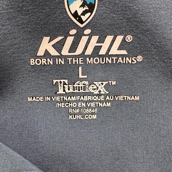 Kuhl Men’s Renegade Button-Up Shirt L Shirt Sleeve UPF30 Blue - Picture 6 of 8